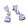 Charm Temperament Water Drop Zircon Earrings Korean Version Long Luxury Gemstone Flash Zirconium Stud Earrings Pendant Flash Diamond