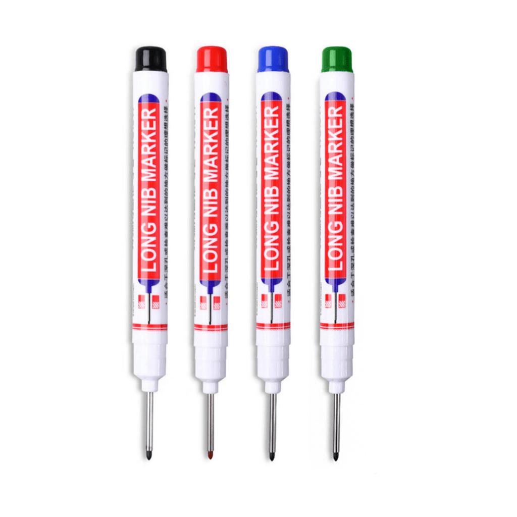 4/12Pcs Deep Reach Waterproof Marker Pens Long Nib Long Lasting No Bleed Multi Color For Woodworking Construction DIY Crafts