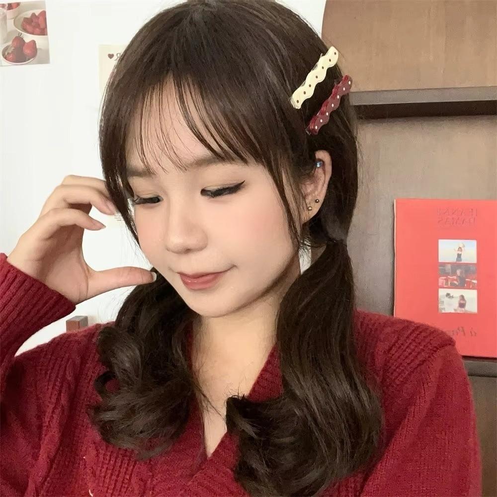 Vielseitige Rote Retro-Haarspange Nahtlose Punkte-Haarspangen Kopfschmuck BB-Clip für Damen Mädchen