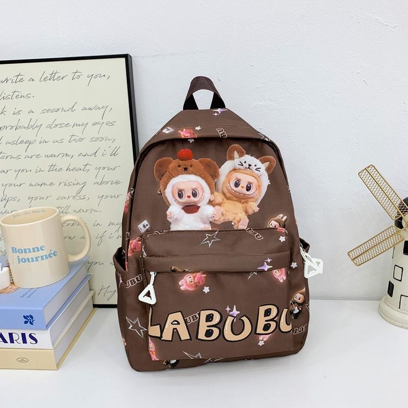 Children S Backpack Cartoon Animation Foreign Style Printing Boys And Girls Backpack Kindergarten Elementary School Bag коричневый