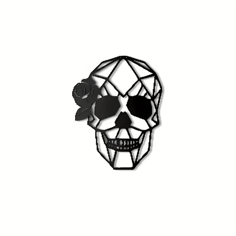 

Skull Art Metal Wall Decor - Halloween & Modern Interior Decor - Stylish Outdoor Home Decoration - Unique Wall Hanging чёрный