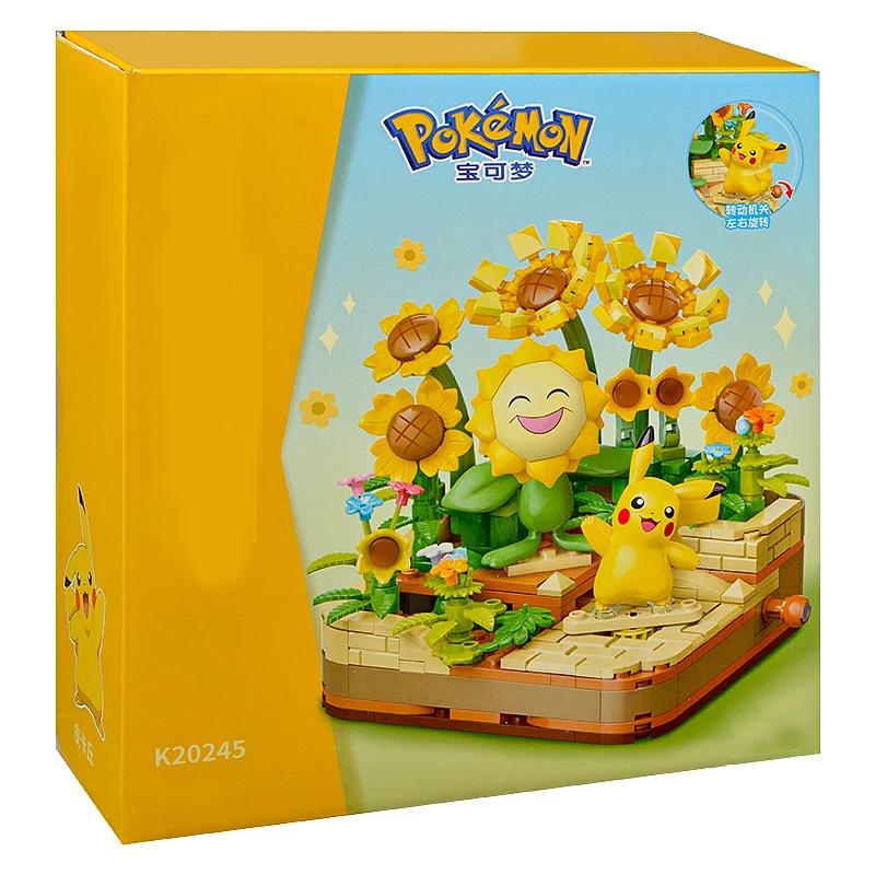 Pokmon Series Building Blocks Pikachu Psyduck Pogaman Cartoon Scene Model Bricks Collection Ornaments Kids Toys Holiday Gifts
