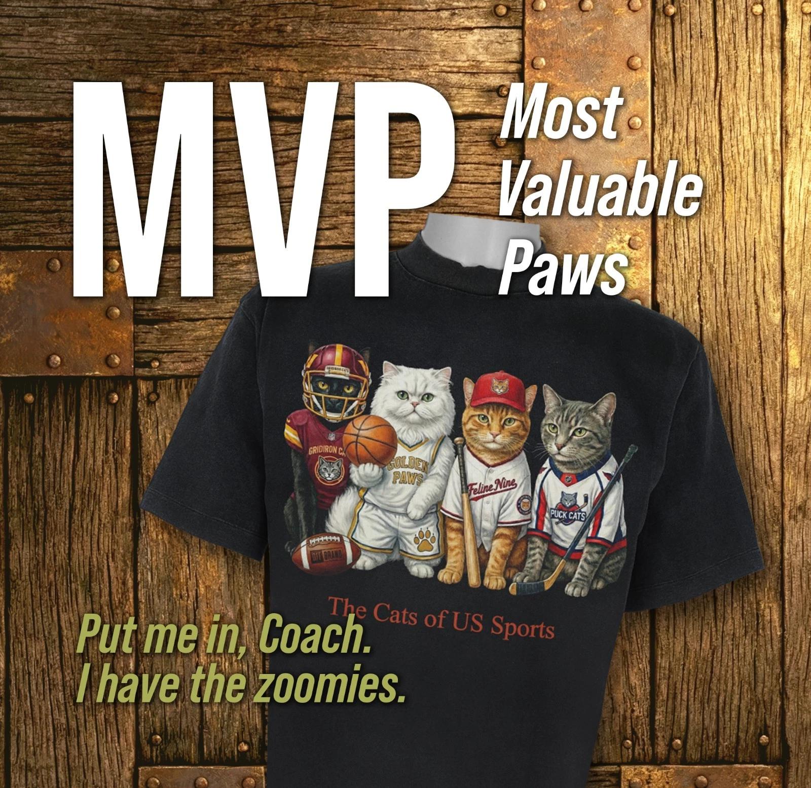 The Cats of US Sports - Paw Prints Tee M