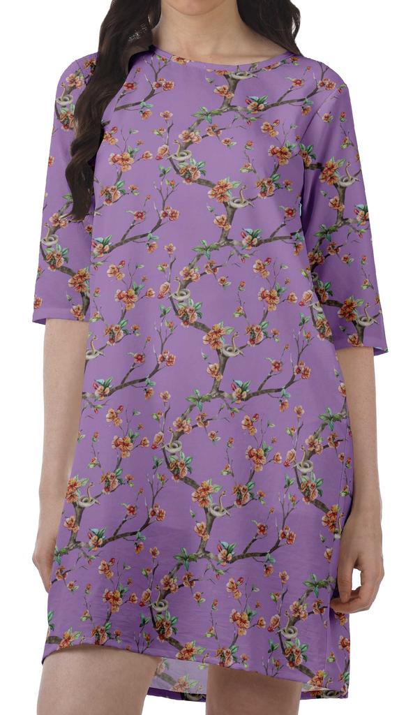 Moomaya Printed 3 4 Sleeve Winter Dresses For Women Scoop Neck Short Swing