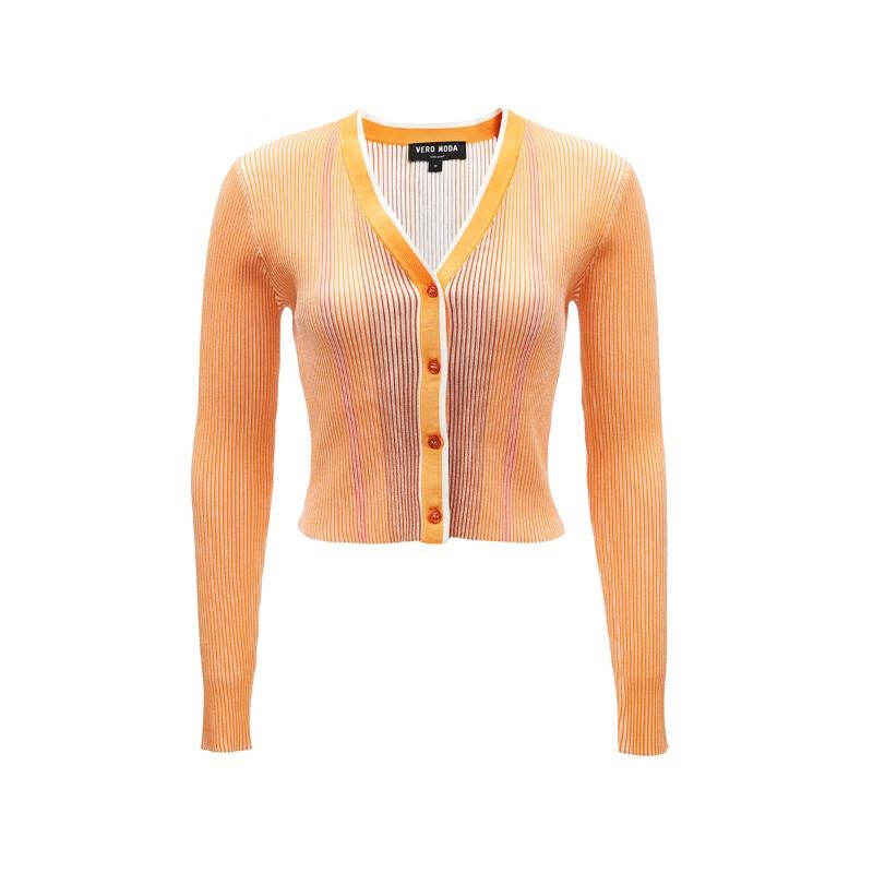 VEROMODA Women's V-Neck Ribbed Slim-Fit Short Knit Top