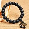 Bracelet Wooden Bead Vintage Jewelry Copper Coin Pendant Bangle for Unisex