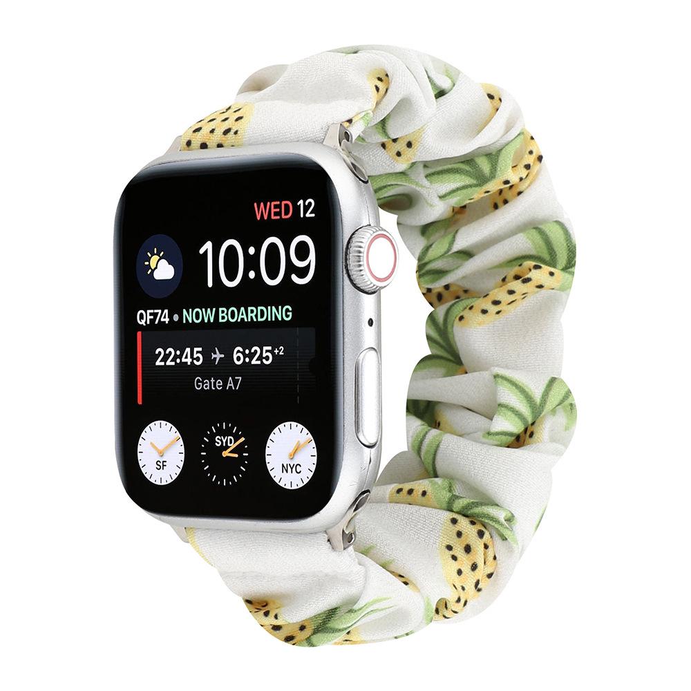 Compatible Apple Watch Scrunchie Band for Series 8/7/6/5/4/3/2/SE - Elastic Intestine Ring Design Wristband