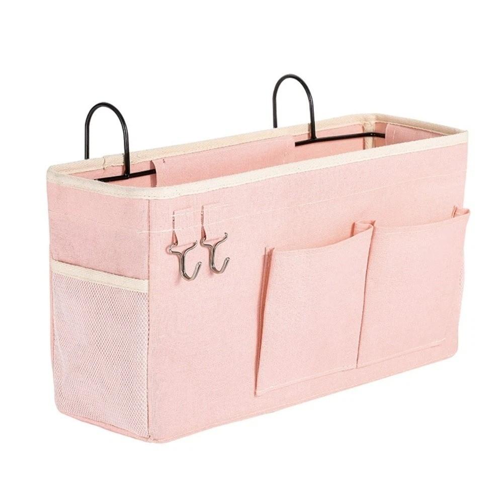 Multi-Pocket Hanging Storage Bag Space-Saving Bed Hanging Organizer Bedside Storage Pocket Bedroom розовый