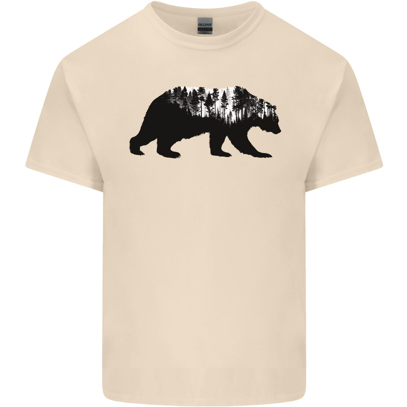 A Double Exposure Grizzly Bear Trekking Mens Light Cotton T-Shirt 3XL