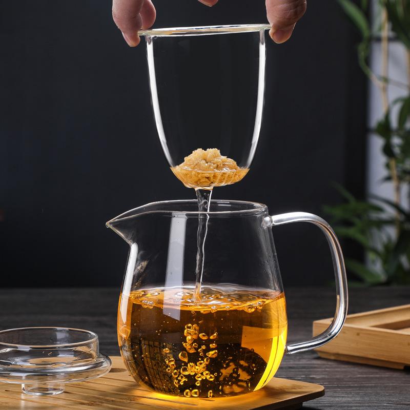 HMLOVE Glass Teapot Penguin Shape Chinese Tea Ceremony Transparent Teawear Set Cup Filter High Boron Silicon Janpanese Pot 500ML