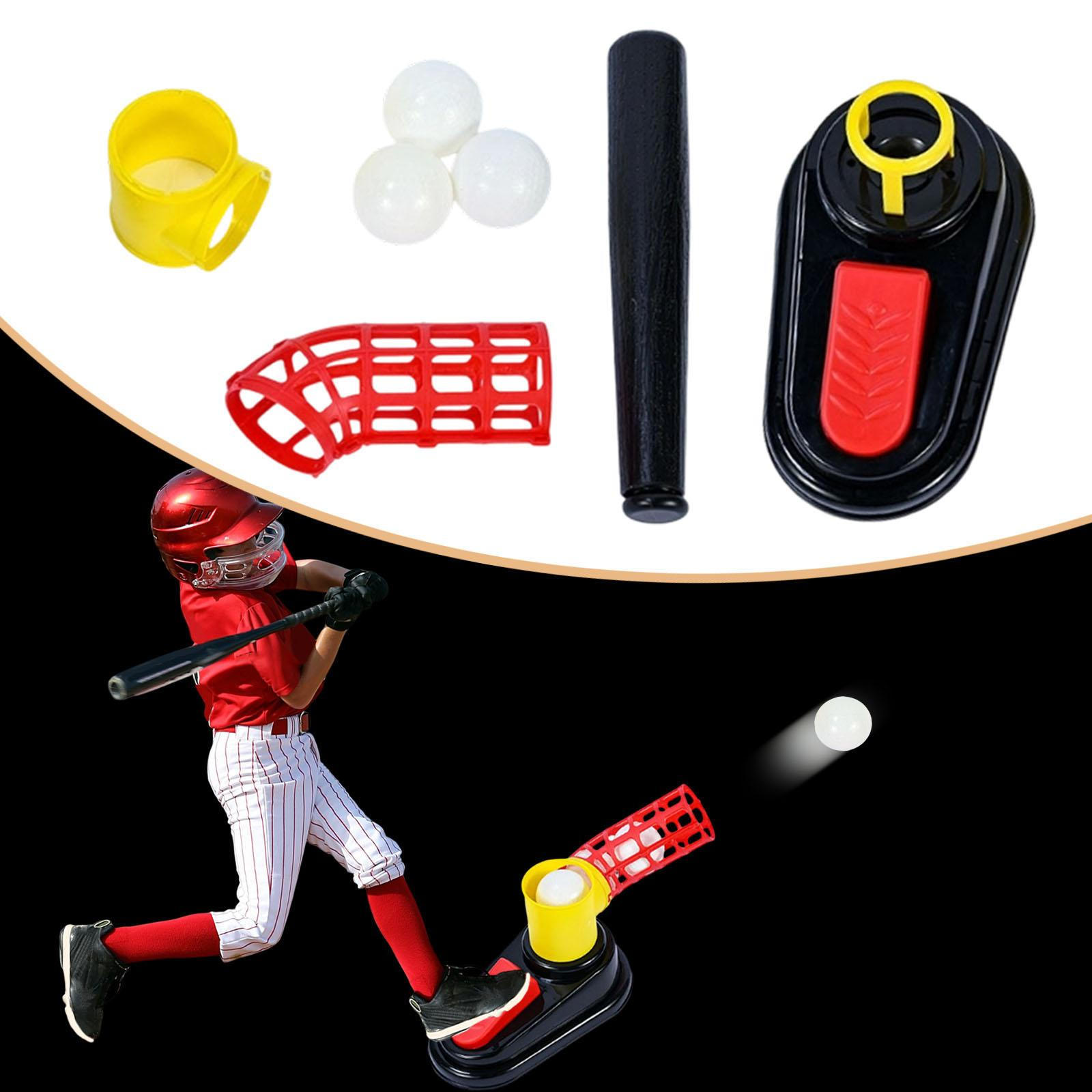 

Kids Baseball Pitching Machine Batting Sports Sturdy Outdoor Fun Training with 3 Baseballs