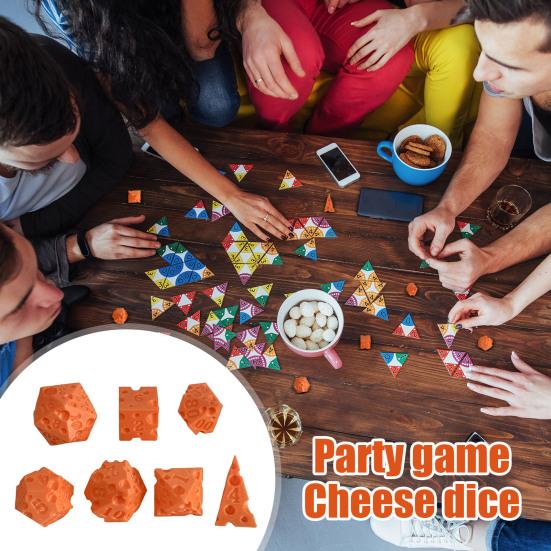 7Pcs/Set Cheese Dice D4/6/8/10/12/20 Multi-side Gaming Dice Adults Family Night Party Polyhedral Dice Board Game Essentials