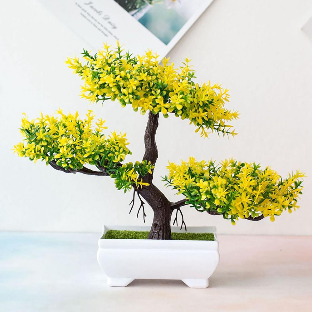 Dekoracja ze sztucznych roślin, Bonsai w doniczce, Małe drzewko w doniczce, Sztuczna roślina w doniczce, Ozdoby do ogrodu zen na stół, Dekoracja domu, pokoju