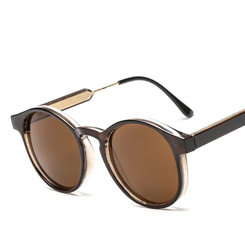 Retro Round Sunglasses UV400 Protection Unisex Brand Design Transparent Lens Men And Women Fashion Eyewear