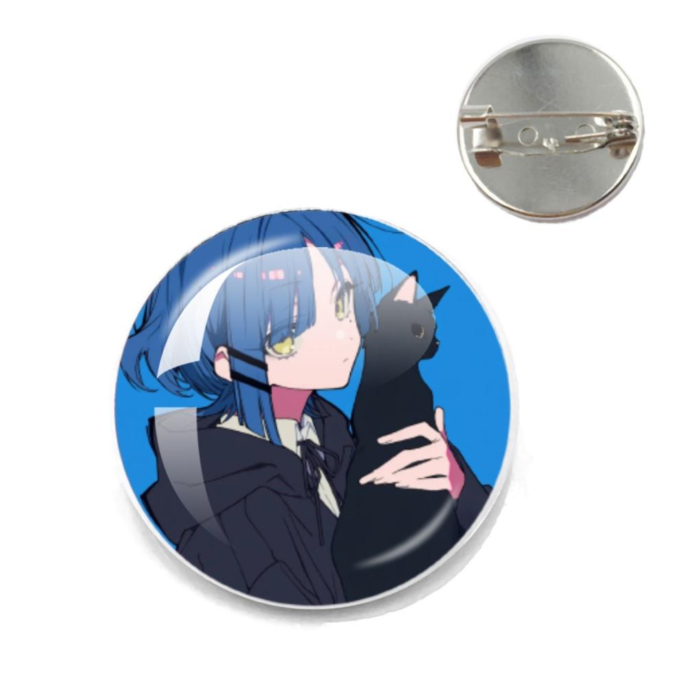 BOCCHI THE ROCK Pin Round Cartoon 20MM/25MM Metal Brooches Handmade Pins For Backpack Jewelry Accessories Gifts Creative Badge