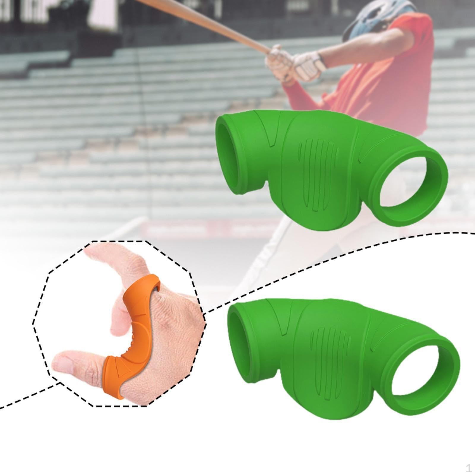 

2 штуки бейсбольная защита большого пальца, захват для отбивания для всех уровней, помощь для отбивания, тренировка отбивающего зелёный