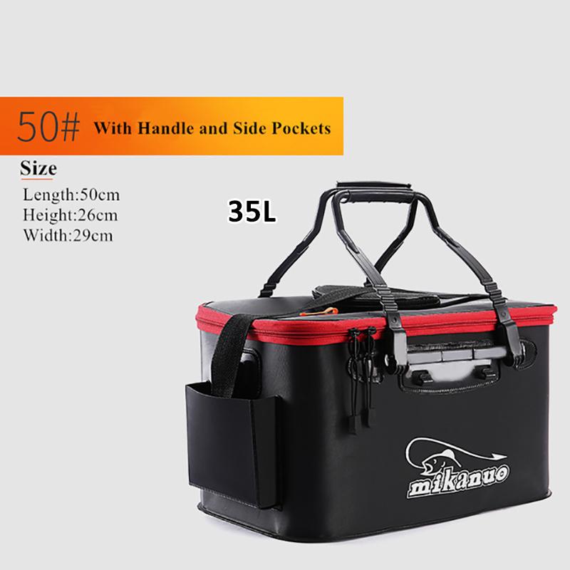 11/19/23/28/35L Foldable Folding Thicker Eva Living Fish Box Tank Bucket Camping Outdoor Fishing Equipment Fishbox Storage Bag