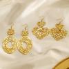 Creative Geometric Exquisite Design Hollow Out Heart Pendant Earrings Fashion Personality Stainless Steel Earrings  Daily Wear