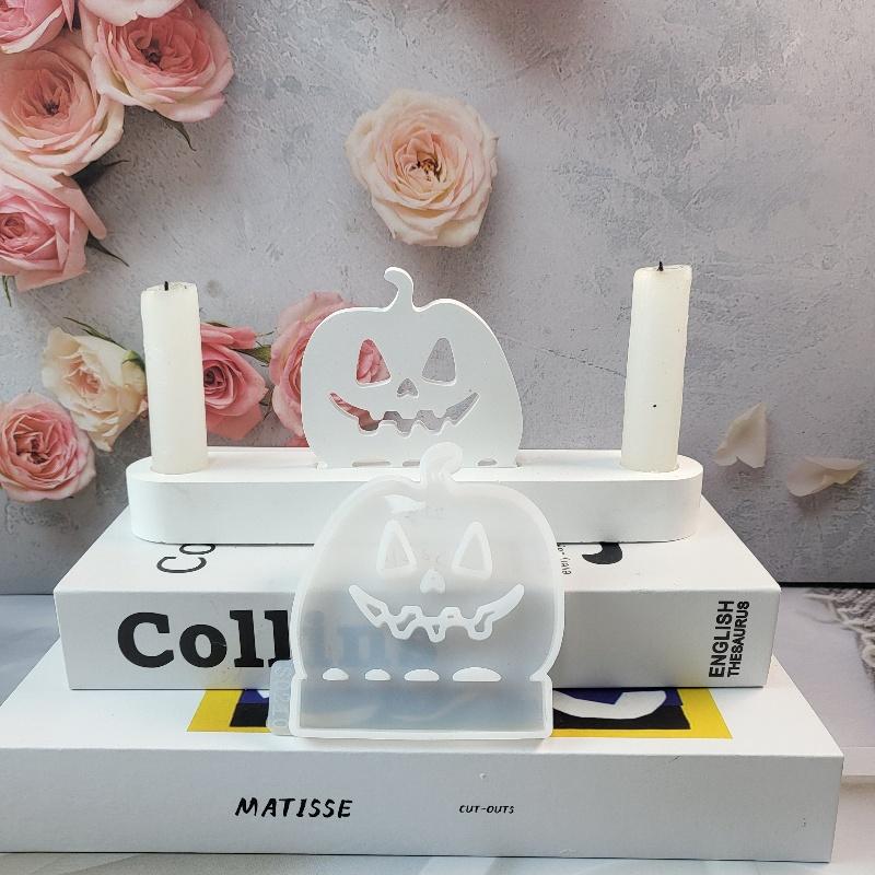 DIY Hollow Pumpkin Plug-in Candle Holder Silicone Mold Cement Plaster Clay Cast Resin Decorative Mold Home Decoration