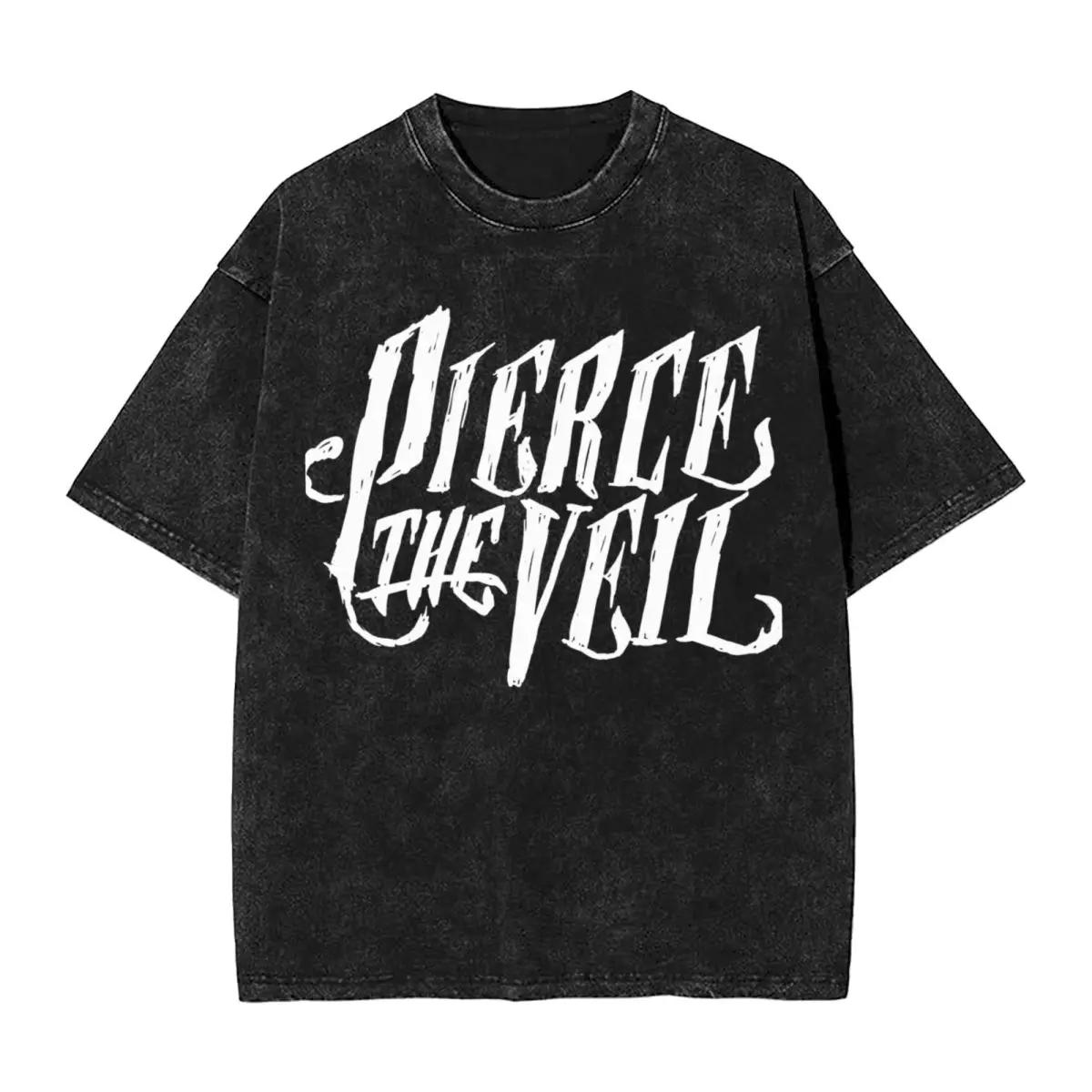 Urban Pulse Clothing Pierce The Veil 2026 Tour Gewassen T-shirt Streetwear Vintage T-shirt Rockband T-shirts voor Mannen Vrouwen Korte Mouw Harajuku Bedrukt S groen