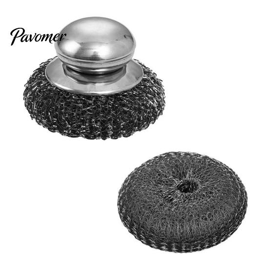 Portable Stainless Steel Scrubber Scrubber, with Ergonomic Handle, Heavy Duty Dishwashing Professional Grade Cleaning Brush Brush, for Pots