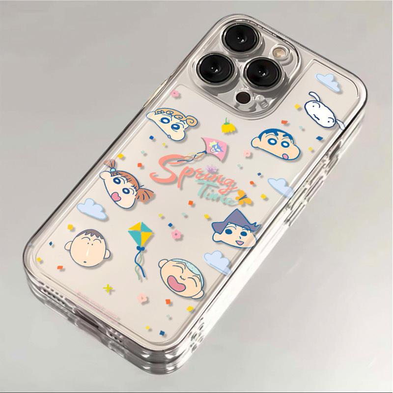 

Shin-chan Cute Anti-fall Soft Transparent Phone Case for iPhone Models 13 to 15 Pro Max iPhone 7 Plus