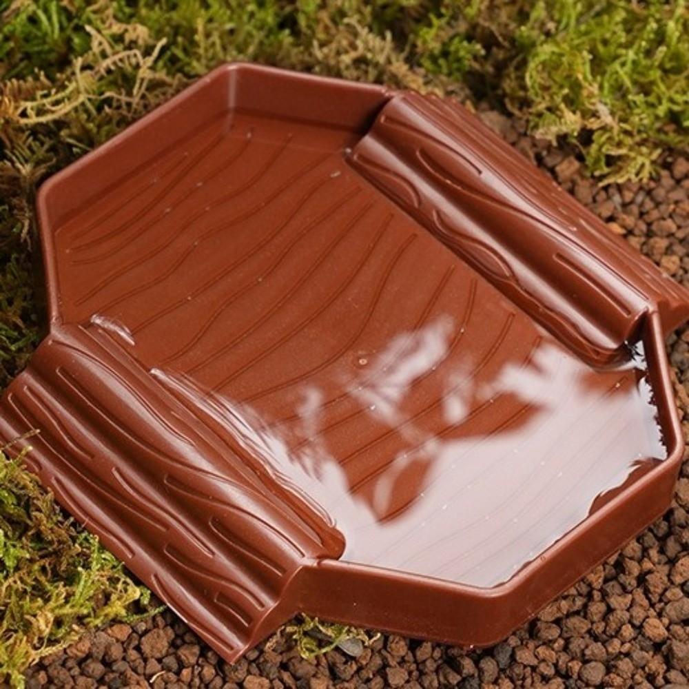 Anti-Slip Tortoise Water Dish Plastic Reptile Pool Dish Turtle Feeding Dish  Terrarium Setup