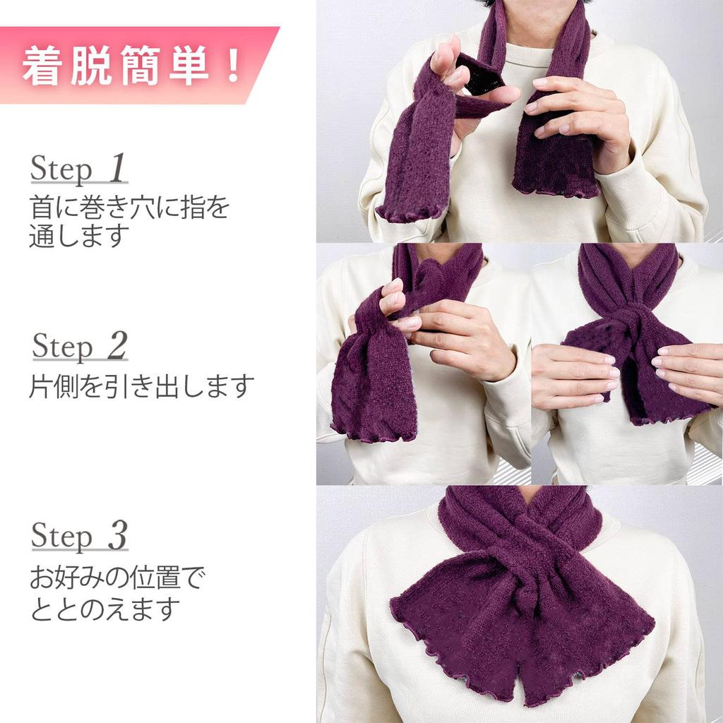 TERAICHI Neck Mini Cross Buffalo Check Scarf Warmer, Scarf, Scarf, Pattern, Women's (Ivory)