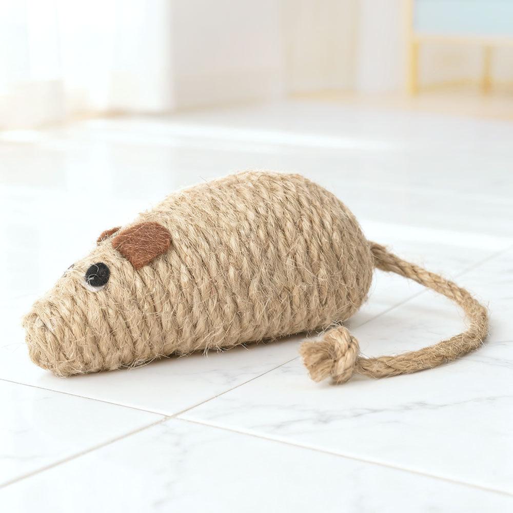 Cat toys, self-entertainment toys, cat supplies, cat toys, cat amusing toys, hemp rope mouse, kitten toys, cat and mouse amusing toys 10*4.5