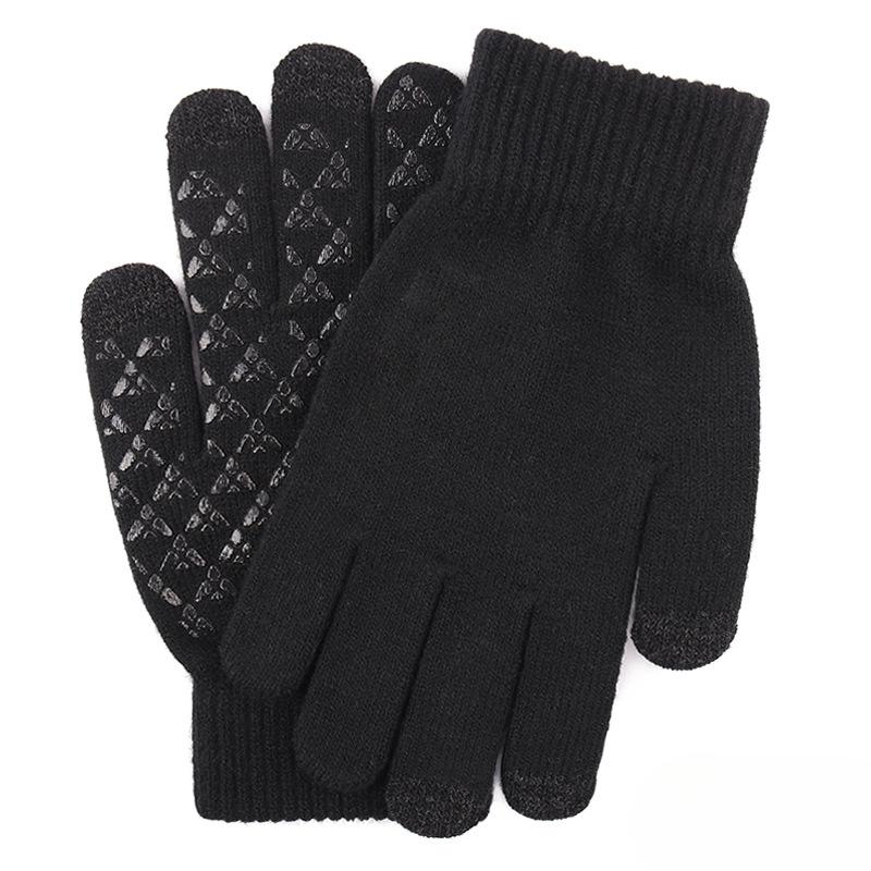 Touch Screen Gloves for Men with Larger and More Velvet Cold-proof and Warm Winter Knitted Gloves for Cold Protection and Touch Screen