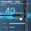 POTRCIUSUER 1m Thunderbolt 4 Compatible Cable Fast 40Gbps Data Dual Video Thunderbolt USB Backward Compatible with and Game Consoles L-Shaped (100W/5A