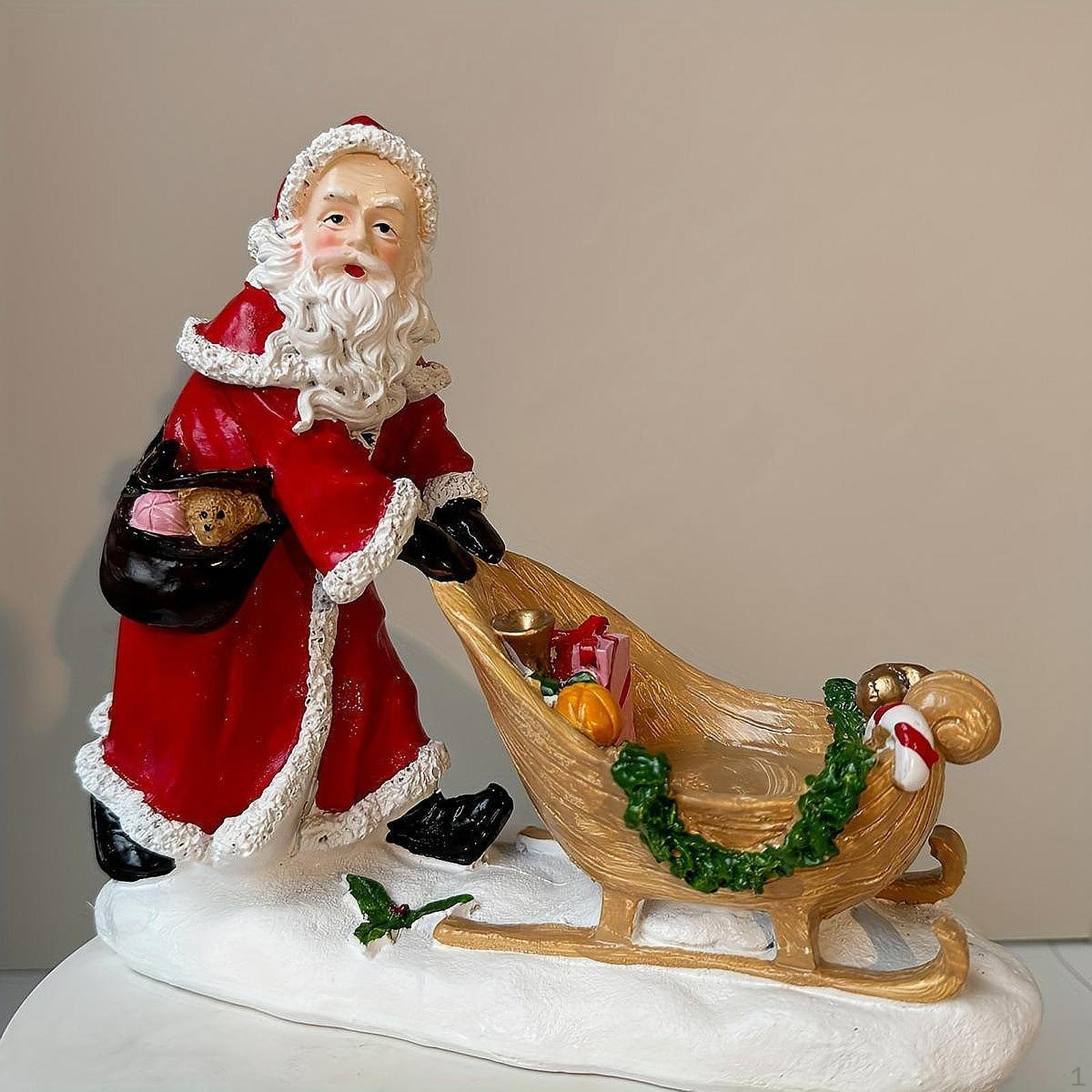 

Фигурка Санта-Клауса Скульптура Декоративный Коллекционный Декор Статуэтка Украшение для Входа в Магазин