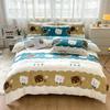 Cute Bear 100% Cotton Duvet Cover Cartoon Theme Bedding Set Kawaii Animal Comforter Cover Heart Print Bed Sets with 2 Pillowcase