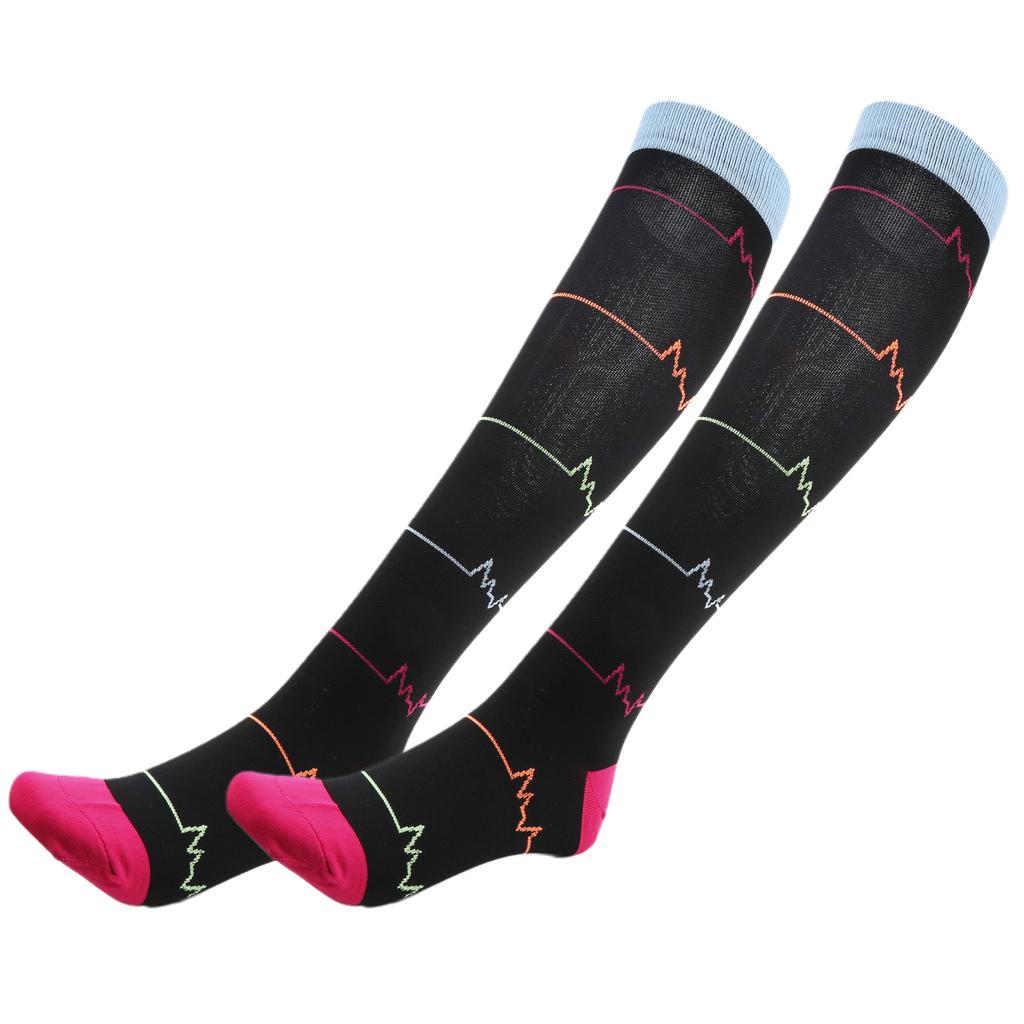 1 Pair Sports Pressure Stockings Elastic Calf Care for Running and Riding Mountaineering S M Black Flash