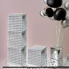 1/4PCS Scene Props Shiny Silver Magic Cube Shape Creative Packaging box Party decorations Candy box Retro 25x25x25cm