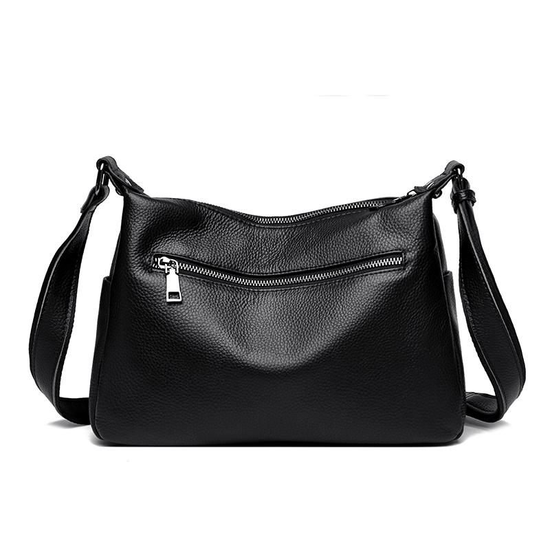 Vintage Leather Shoulder Crossbody Bag for Women  Solid Luxury Bag  Genuine Leather Satchel  Female Messenger Bag