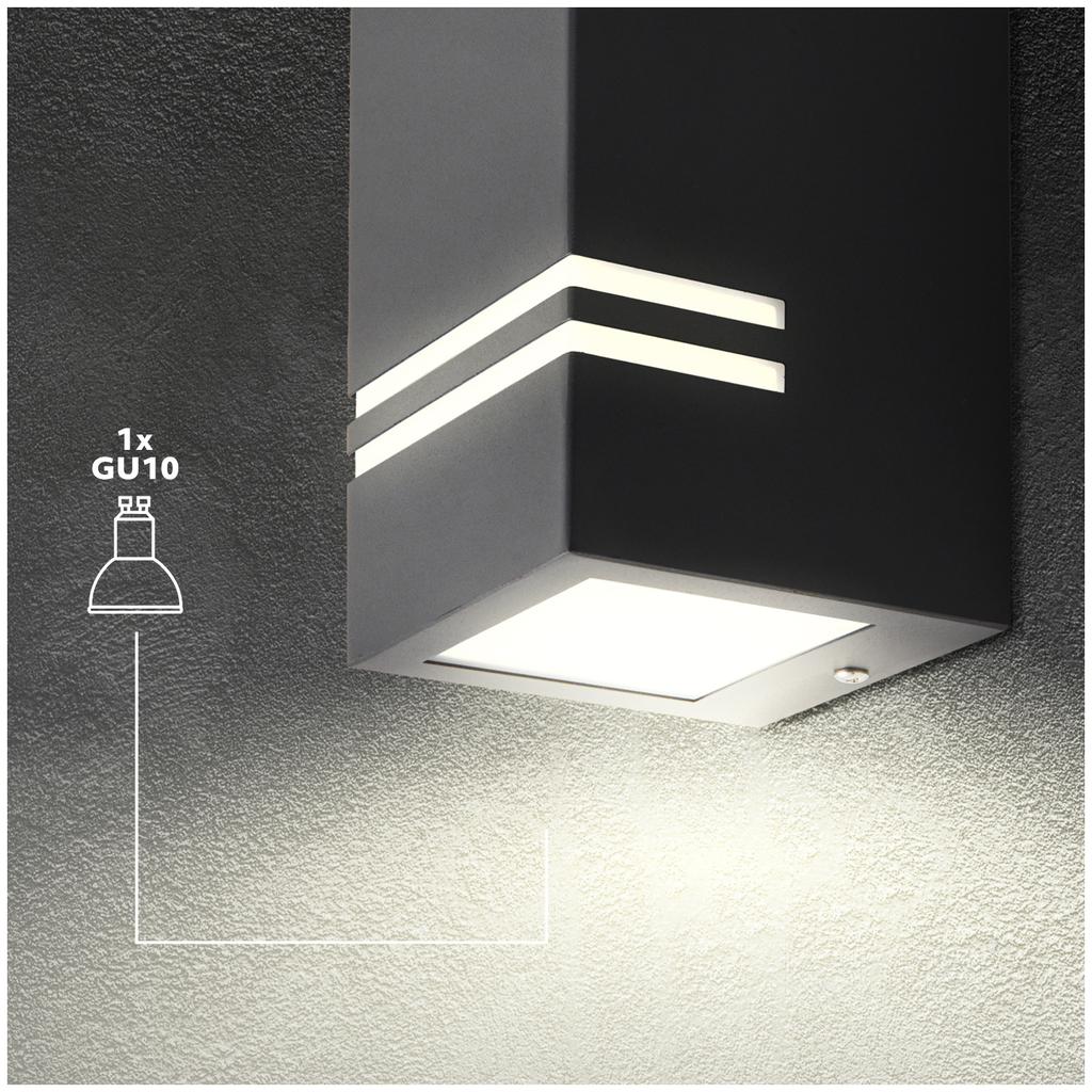 Garden wall lamp 1xGU10 IP44 gray