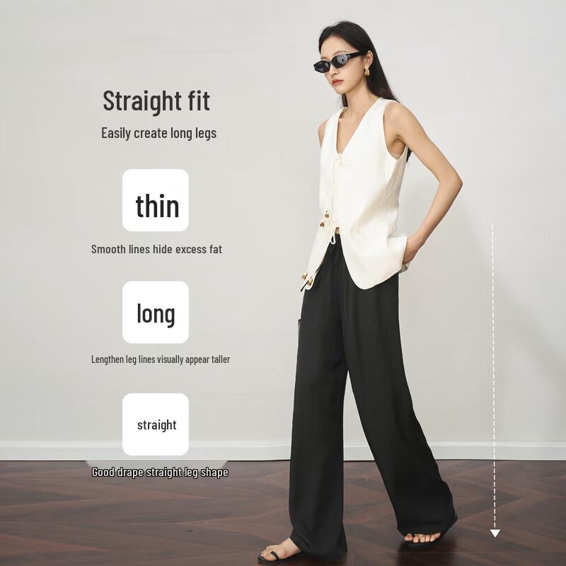 

Olrain Women s Drawstring Straight-Leg Casual Pants XL