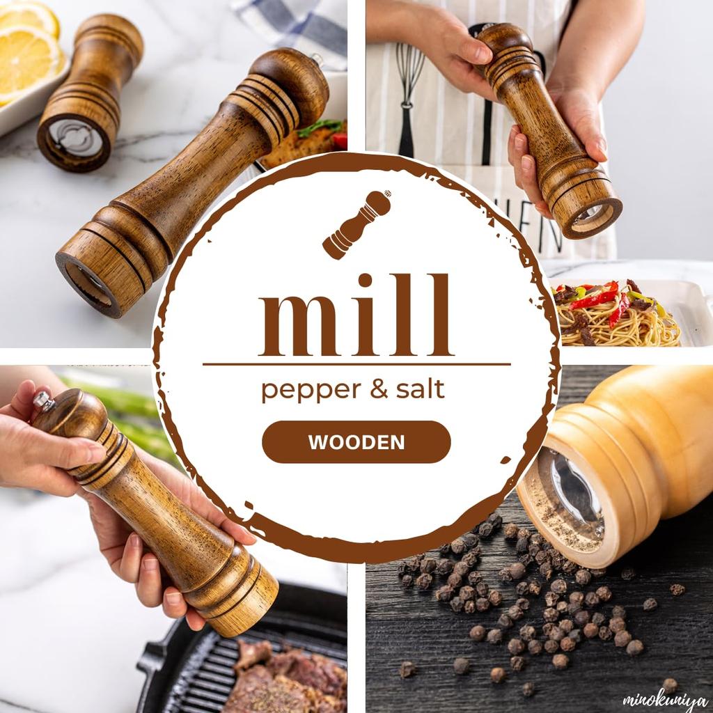 Pepper Mill To Food Sanitation Act S Set of Manual Cleaning Brush and Japanese Instruction Salt Coarseness Cooking Utensil (conforms Standards) Size,