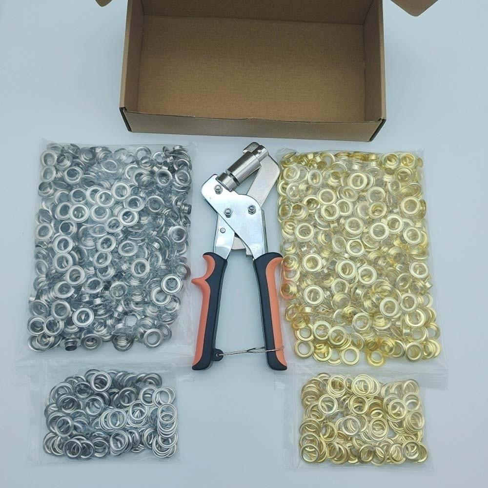 Hand Press Eyelet Setter with Grommets Hole Punch Pliers Lightweight Manual Puncher  Cardboard