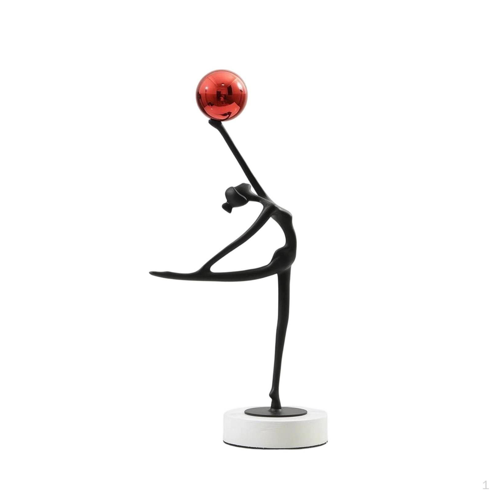 Ballet Dancer Figurine with Base Abstract Ballerina Sculpture Marble Modern