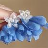 Exquisite Summer Flower Earrings Sweet Chiffon Dangle Drop Earrings For Women Boho Tassel Ear Jewelry Beach Party Accessories