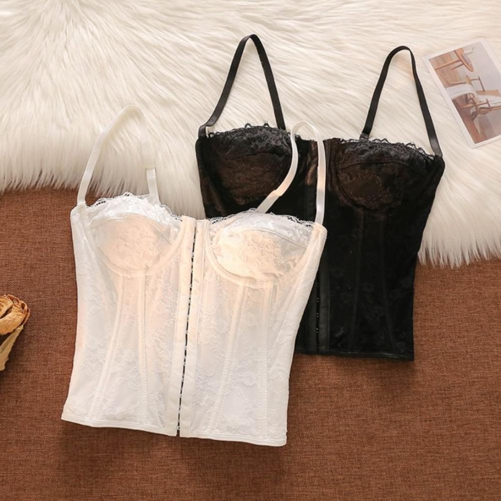 Hollow Lace Corset Slim Fit Suspender Vest Elastic Crop Tops Travel