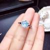 2ct Sparkling Sky Blue Topaz Ring Firework Cut Open Band for Women Elegant Jewelry Gift