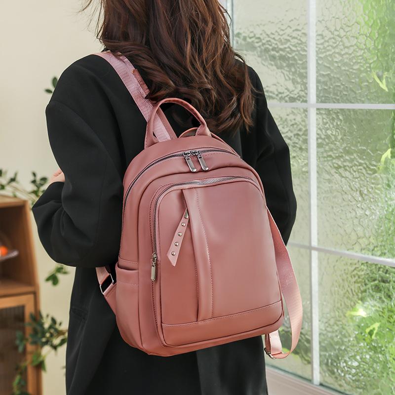 Leisure Backpack for Women, New Korean Version Versatile, Large Capacity Soft Leather Student Backpack, Simple Travel Backpack for Women