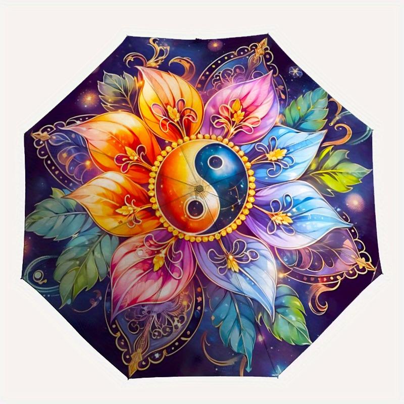 

1pc Yin Yang Symbol Automatic Umbrella - 8-Rib Foldable Design, Outdoor Adventures, and Family Celebrations yy250829090