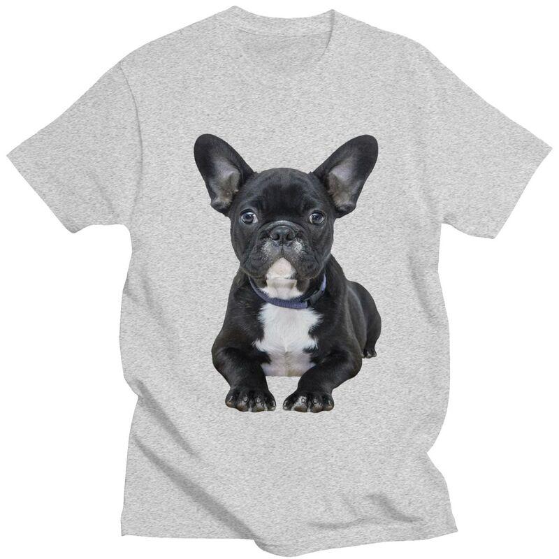 Custom French Bulldog T Shirt Men 100 Cotton Tshirt Frenchie Dog Tee Tops Streetwear Tshirt