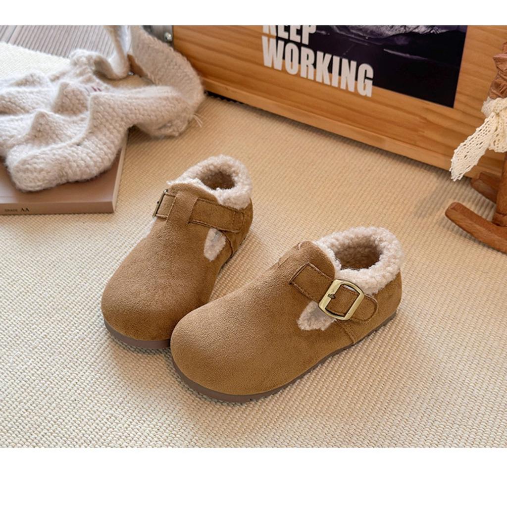 Children's Shoes with Plush Insulation, Autumn and Winter Women's Shoes, Boys' Winter Hairy Shoes, Versatile Baby Cotton Shoes