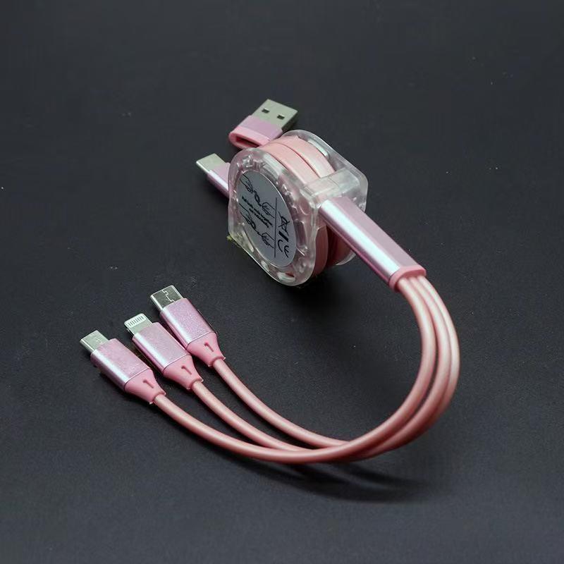 100W Type-C 3-in-1 Fast Charging Cable for Huawei, Android, and Apple Devices