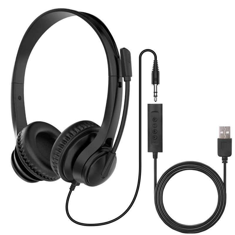In-Stock Wired Over-Ear Headphones with Microphone and USB Type-C Adapter